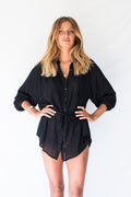 LYRA SHIRT DRESS - BLACK