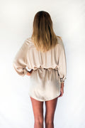 LYRA SILKY SHIRT DRESS - DUNE
